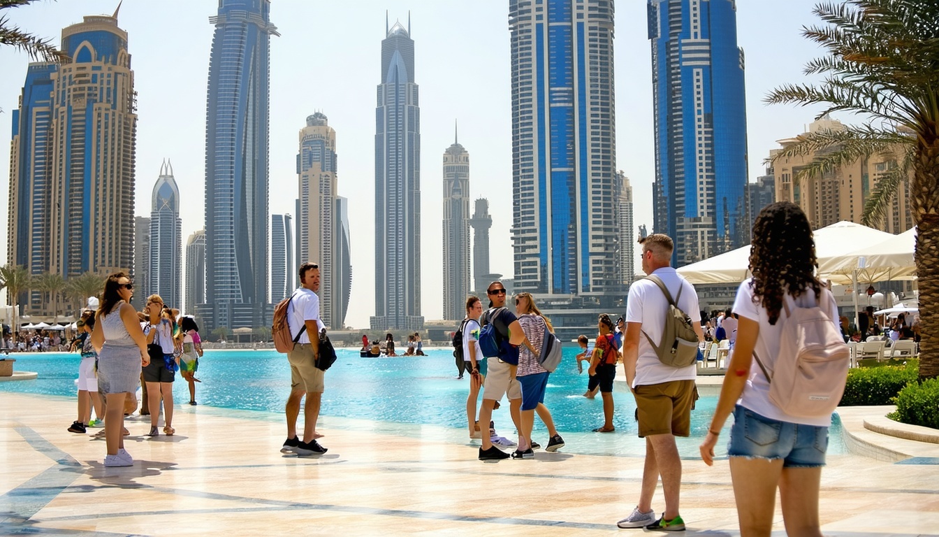 Tourists enjoying a city tour in Dubai